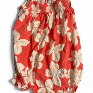 Carter's Coral and White Floral Bodysuit